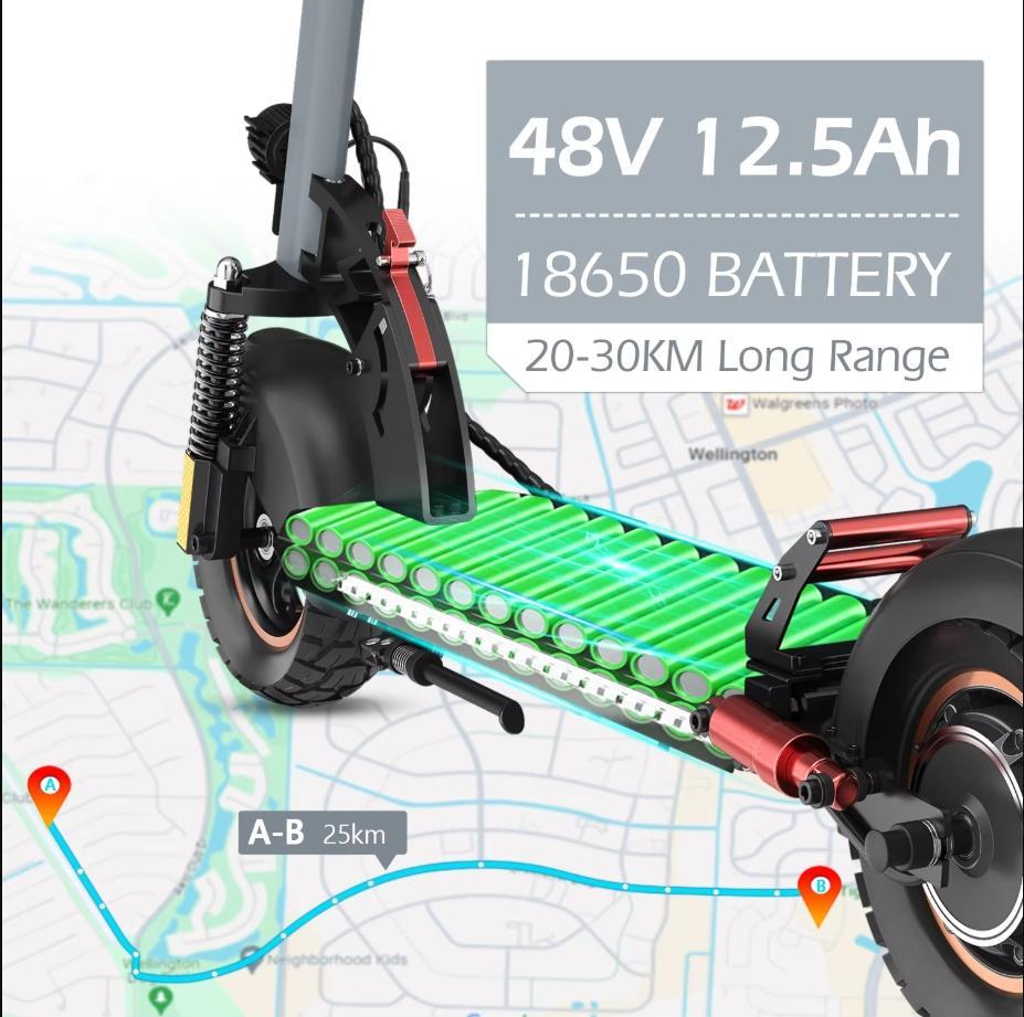 Oakda A1 Folding Electric Scooter – 800W, 48V, Black, EU/USA