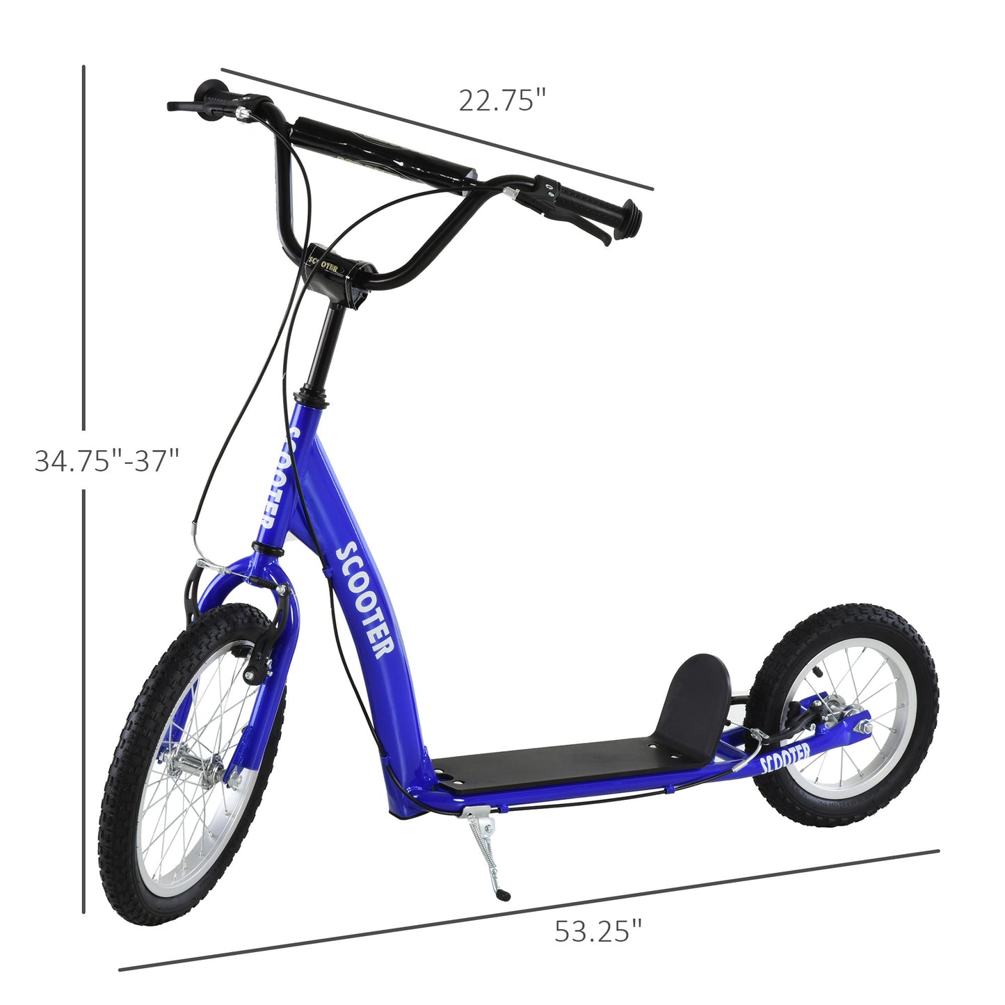 Kids Ride On Kick Scooter – Blue, Adjustable, Ages 5+, Dual Brakes