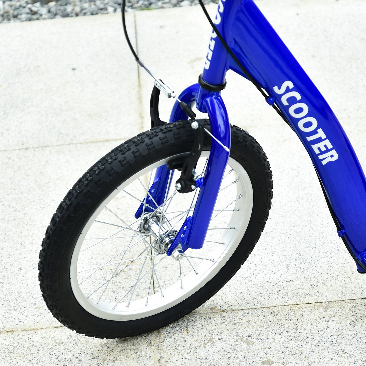 Kids Ride On Kick Scooter – Blue, Adjustable, Ages 5+, Dual Brakes