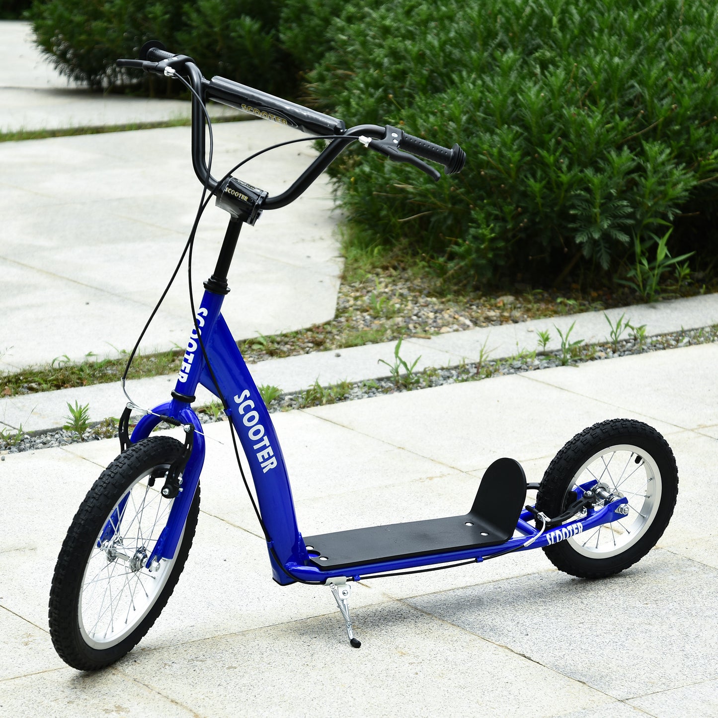 Kids Ride On Kick Scooter – Blue, Adjustable, Ages 5+, Dual Brakes