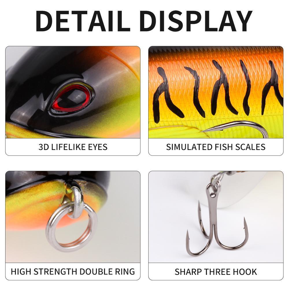 20-Piece Topwater Fishing Lure Set – 13g/35g Poppers for Bass & Pike
