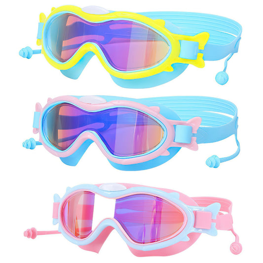 3 Colors Available – Kids Swim Goggles with Ear Plugs, UV Protection, Anti-Fog, Leak-Proof – Ages 3-16 – Pool, Beach, Water Park