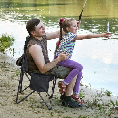 4pcs, 42X42X70cm Black Camping Chair