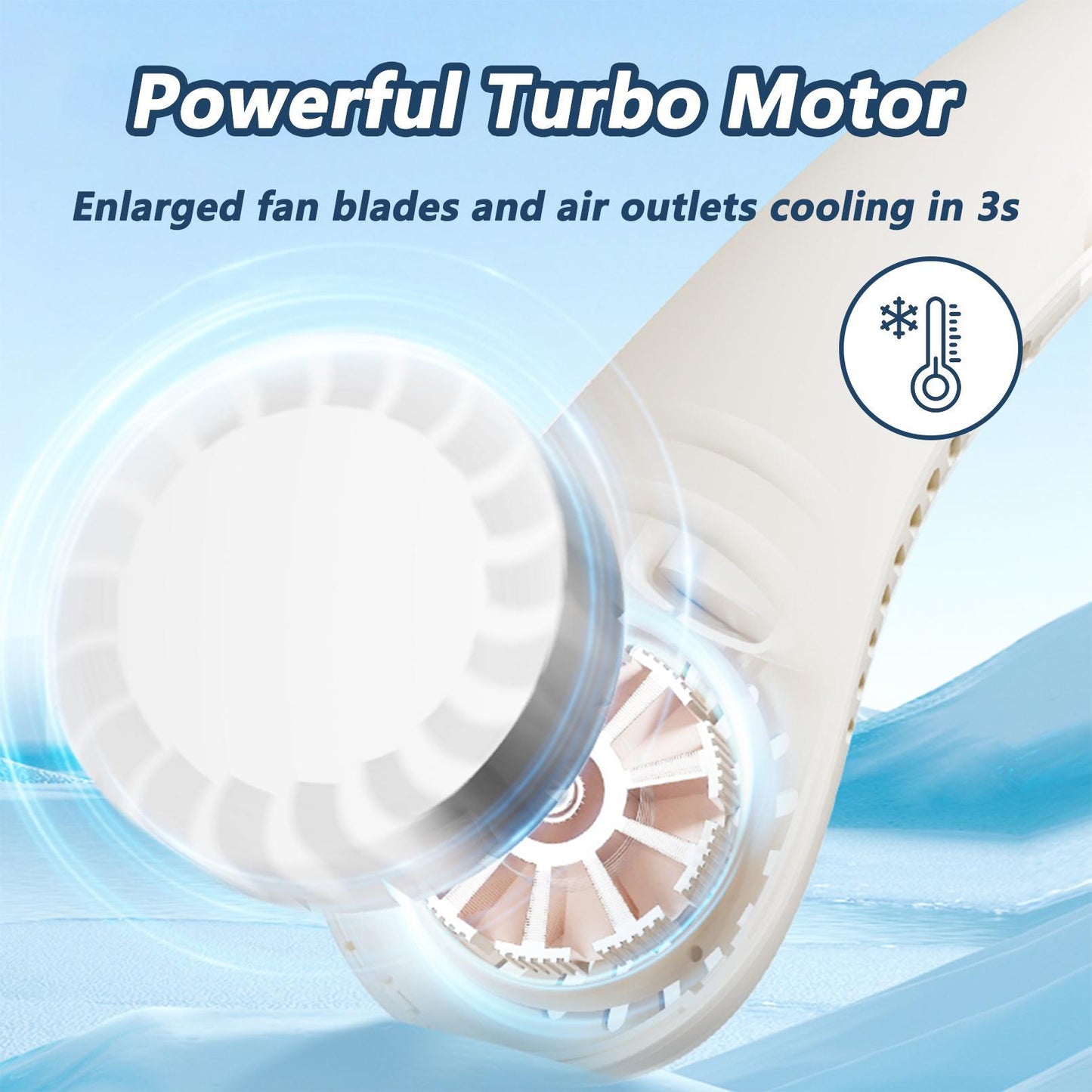 Turbine Neck Fan – Portable 3-Speed Cooling for Outdoor Sports