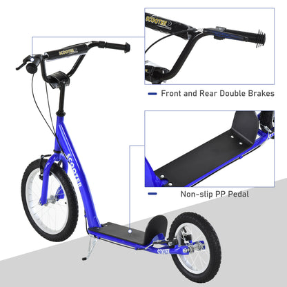 Kids Ride On Kick Scooter – Blue, Adjustable, Ages 5+, Dual Brakes