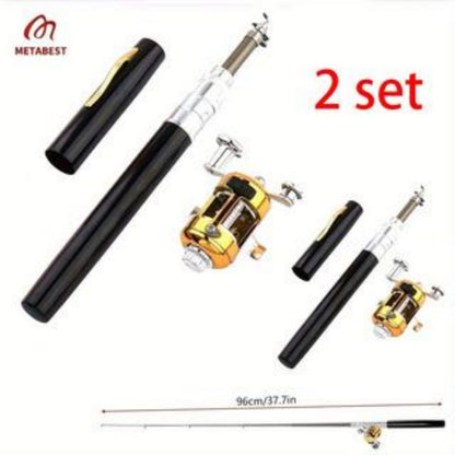2-Pack Pocket-Size Pen Style Fishing Rod – Aluminum Alloy