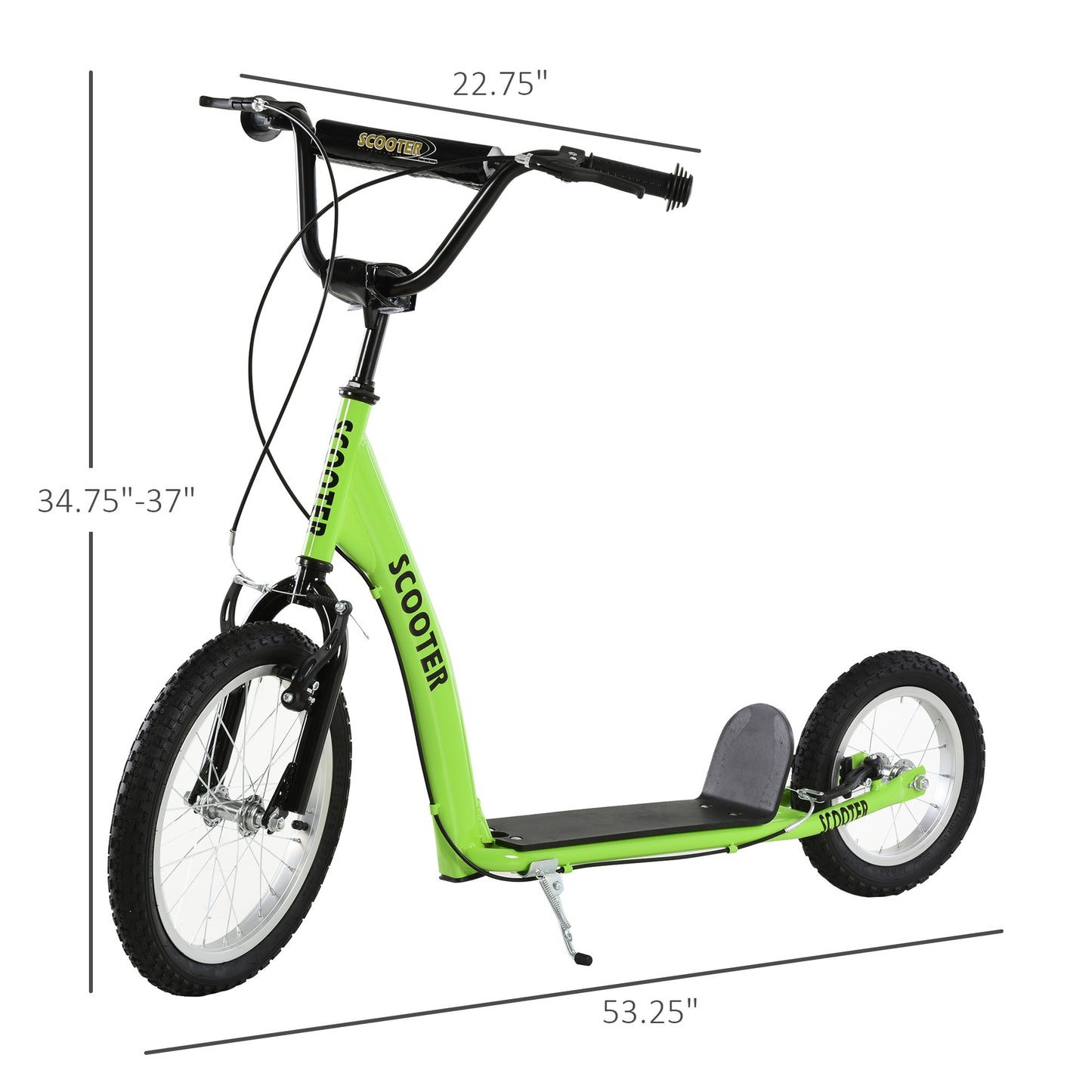 Youth Scooter – Adjustable Handlebar, Dual Brakes & Inflatable Wheels
