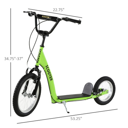 Youth Scooter – Adjustable Handlebar, Dual Brakes & Inflatable Wheels