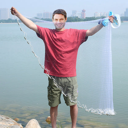 6FT/8FT Radius Fishing Cast Net – Heavy Duty Bait Trap with Chain Sinker