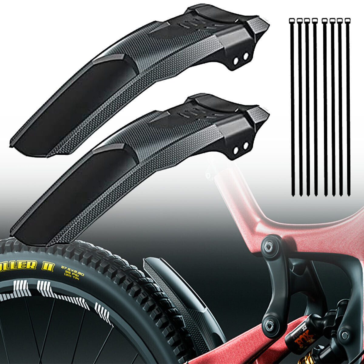 2PCS Cycling  Mudguard Mud Guard Mountain Bike Bicycle Fender Front Rear Tyre