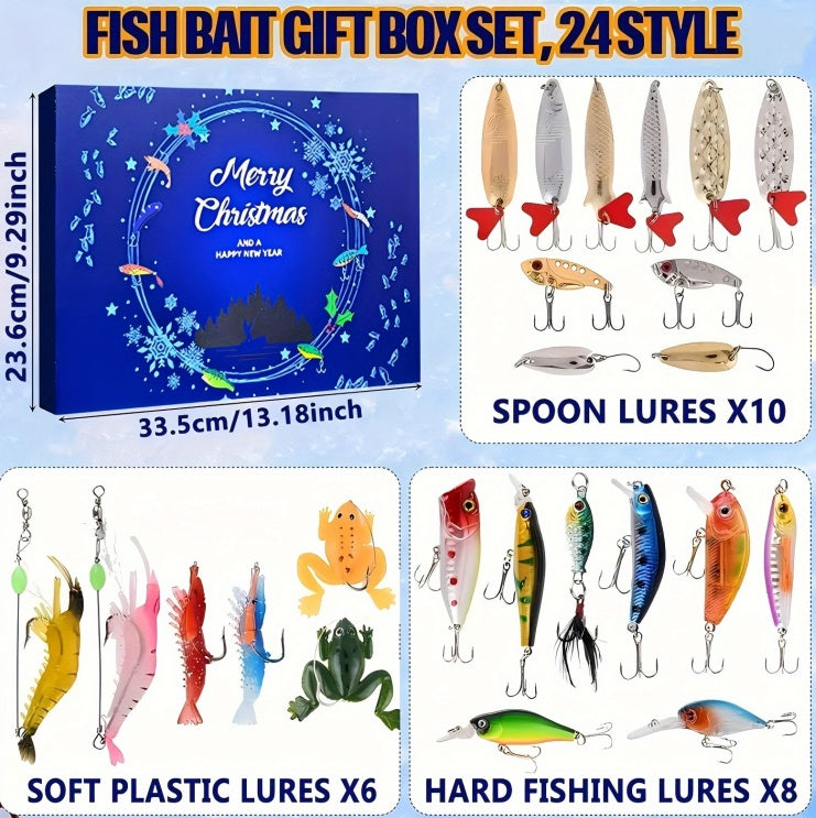 Christmas Countdown Fishing Calendar – 24-Day Fishing Lure Gift Set