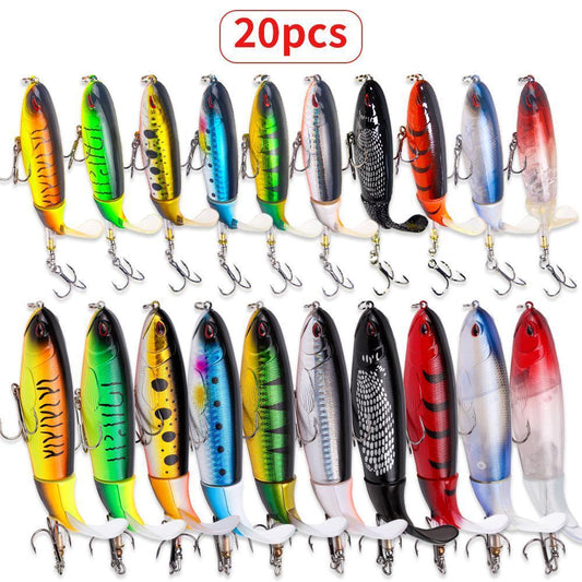 20-Piece Topwater Fishing Lure Set – 13g/35g Poppers for Bass & Pike