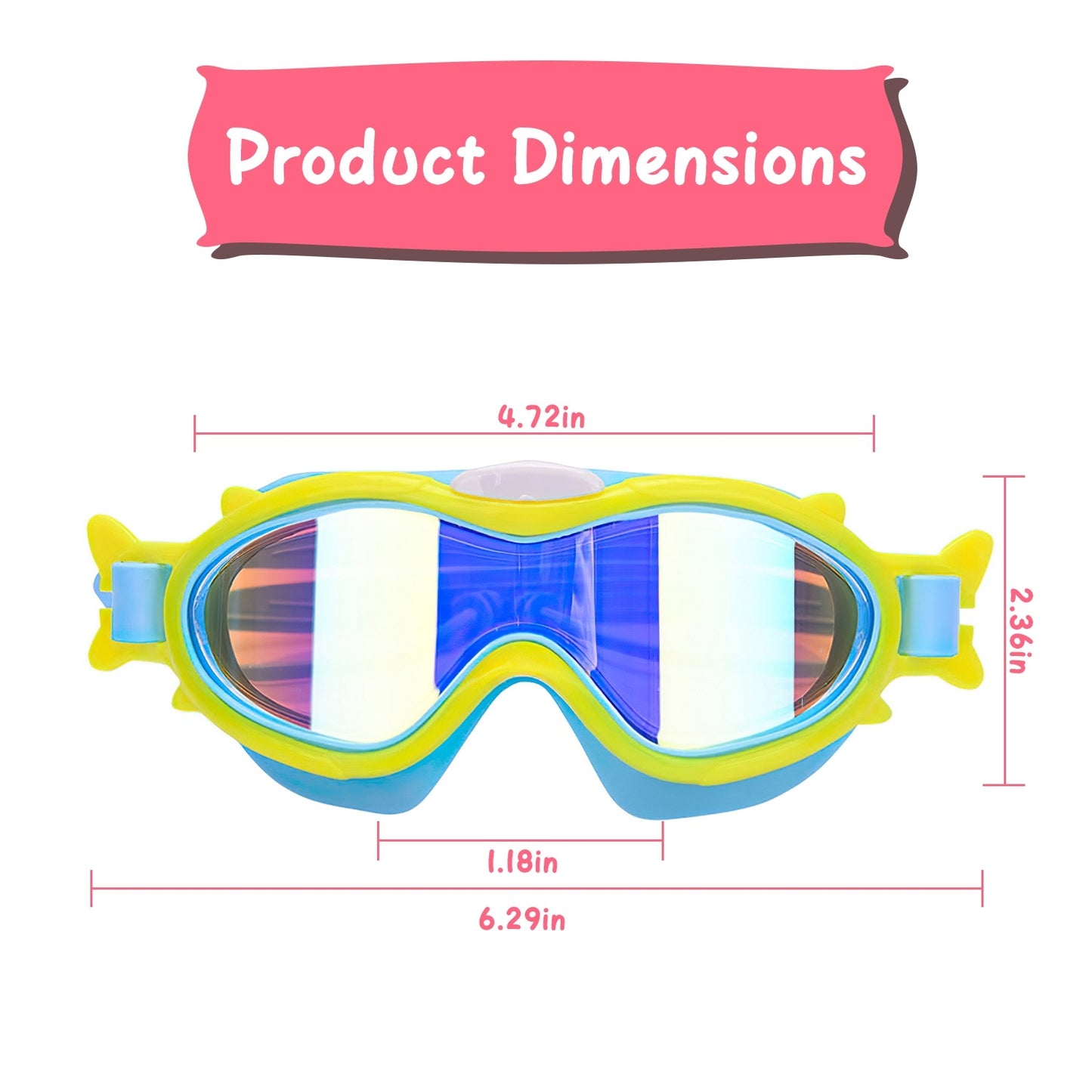 3 Colors Available – Kids Swim Goggles with Ear Plugs, UV Protection, Anti-Fog, Leak-Proof – Ages 3-16 – Pool, Beach, Water Park