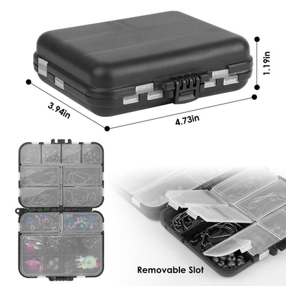 188Pcs Fishing Tackle Kit with Hooks, Lures & Weights – Portable Box