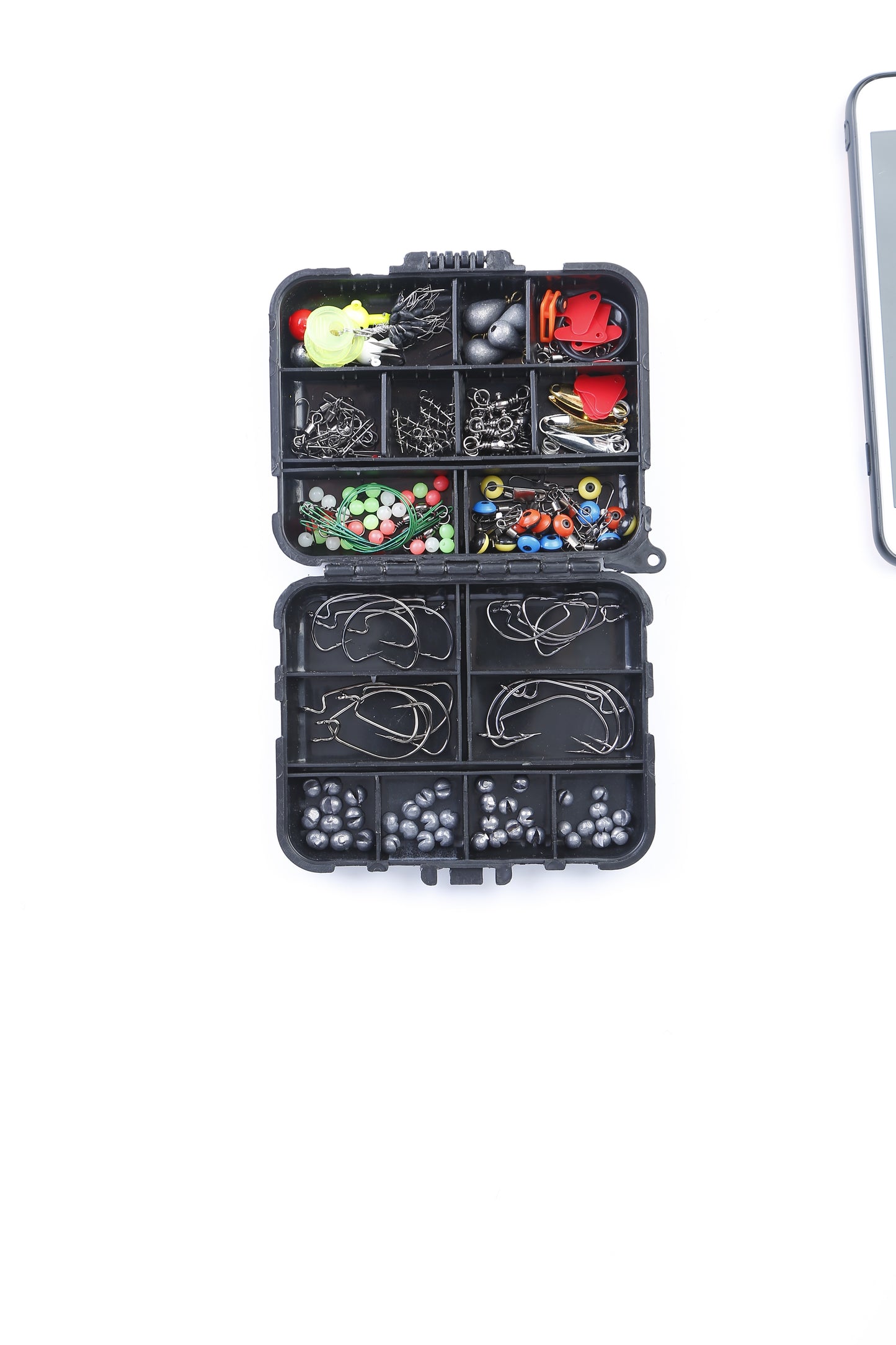 188Pcs Fishing Tackle Kit with Hooks, Lures & Weights – Portable Box