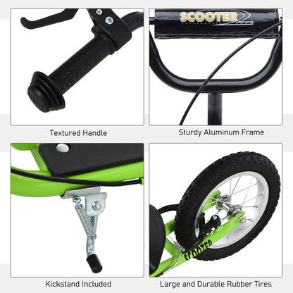 Youth Scooter – Adjustable Handlebar, Dual Brakes & Inflatable Wheels