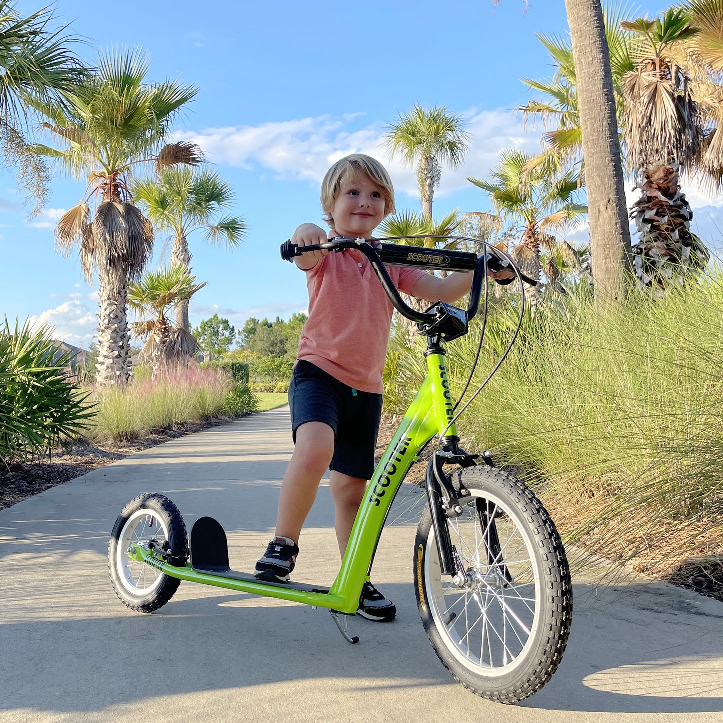 Youth Scooter – Adjustable Handlebar, Dual Brakes & Inflatable Wheels