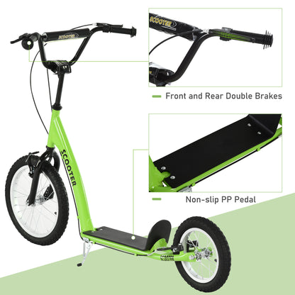Youth Scooter – Adjustable Handlebar, Dual Brakes & Inflatable Wheels