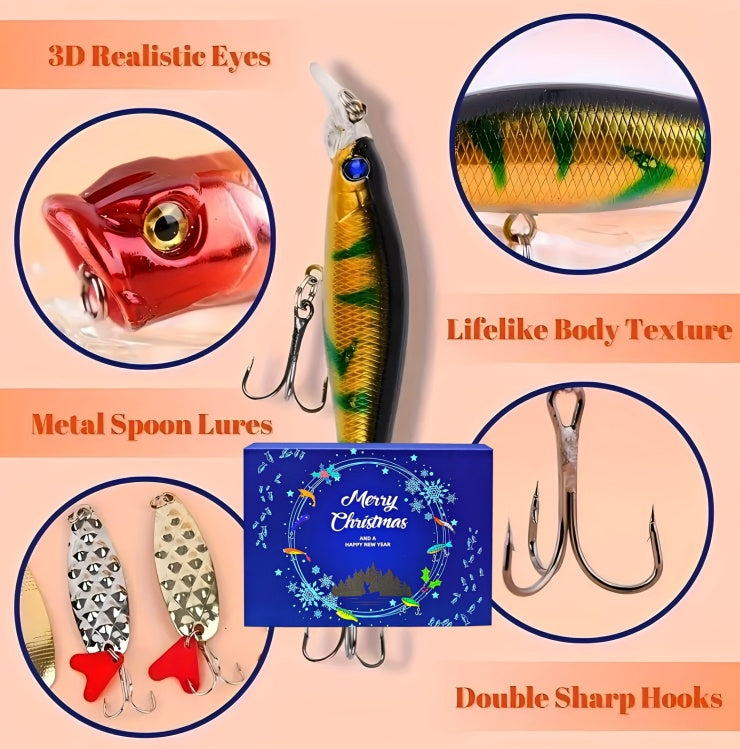 Christmas Countdown Fishing Calendar – 24-Day Fishing Lure Gift Set