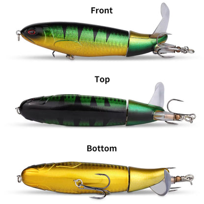 Topwater Fishing Lures Set – 20pcs Propeller Pencil Baits with 3D Eyes, Hooks Included – 13g/35g for Bass, Pike, Carp & More